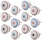 Knober Keramik-Möbelknöpfe Mandala-Designs 40mm Landhausstil Shabby-Chic Schrankknopf Türgriff (01. Mix-Set 12 Stück)