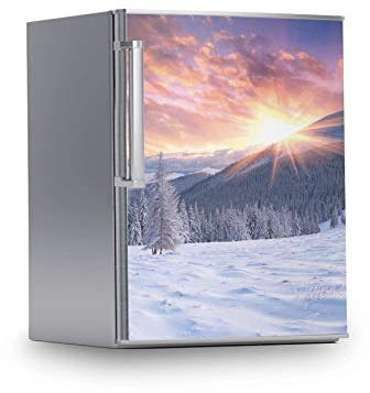 Kühlschrank Aufkleber I Dekofolie für Kühlschrankfront - Folie Sticker abwaschbar I Dekoration Küche - Design: Zauberhafte Winterlandschaft