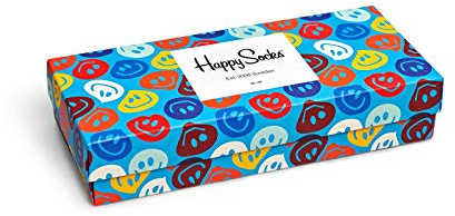 Happy Socks farbenfrohe und fröhliche Socken 4-Pack Twisted Smile Geschenkbox Socken für Männer und Frauen Größe 36-40