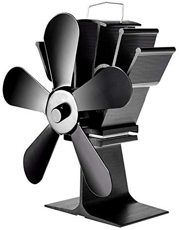 5 Hoja Estufa Ventilador, calor de un radiador de calor ventilador accionado Desarrollado tranquilo tronco de madera quemador friendly Ventilador casa eficiente de distribución de calor