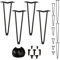 Relaxdays Hairpin Legs, 4er Set, 2 Streben, Metall, Haarnadel Tischbein für Hocker, Tisch & Schrank, 36 cm hoch, schwarz