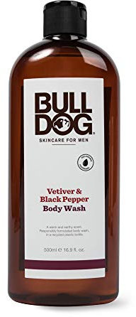 Bulldog Mens Skincare and Grooming Duschgel, schwarzer Pfeffer, 479 ml, Vetiver 1 Stück
