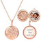 U7 Collier Médaillon Femme Plaqué Or Rose Porte Photo Pendentif Ouvrant avec Motif Dessins Décoratifs Chaîne Forçat Ajustable 50cm