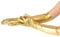 JIHUOO Sexy Elastic Shiny Wet Look Long PU Leather Gloves - Evening Party Gloves for Women - Golden