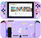 Tscope Nette Schutzhülle für Nintendo Switch, weiche TPU Slim Shell Cover NS Konsole und Joy-Con Controller, mit Displayschutzfolie aus gehärtetem Glas 2 Daumengriff-Kappen (Space Bunny Purple)