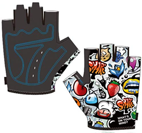 IBLUELOVER Enfants Gants de Sport Garçons Filles Gant de Vélo Cyclisme Demi-Doigts Mitaines Antidérapant Antichoc Gants Courts pour Équitation Camping Randonnée Escalade Moto Fitness Gloves Eté