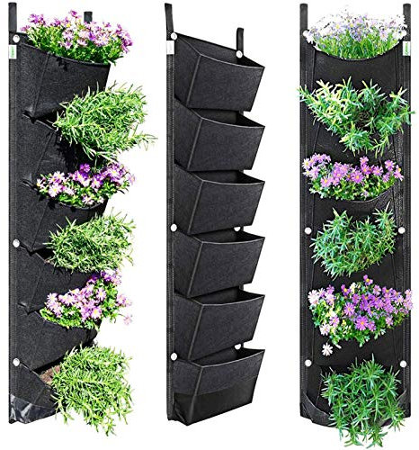 Luoji Plantation Murale À Suspendre Sacs Suspendu Poche Plantation Vertical Jardiniere Exterieur Suspendue pour Balcon Jardin Cour Bureau Décoration La Maison
