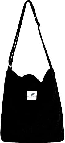 Jiliyote Cord Umhängetasche damen Schultertasche mit reißverschluss,Tasche groß Umhängetasche Cordtasche Beuteltasche für mädchen Schule Uni Einkauf Büro