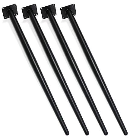 SHZICMY 4pc Konische Tischbeine Esstisch Schreibtisch Couchtisch Legs Tischgestell Stahl, Stahl Tischbeine Konisch Schwarz Tischbeine Tischfuß Tischuntergestell 4 * 72 cm