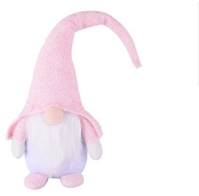 Ansenesna Weihnachten Wichtel Figuren Stehend Groß Zwerge Christmas Schmuck Deko Niedlich Weihnachtspuppe (E5 Rosa)