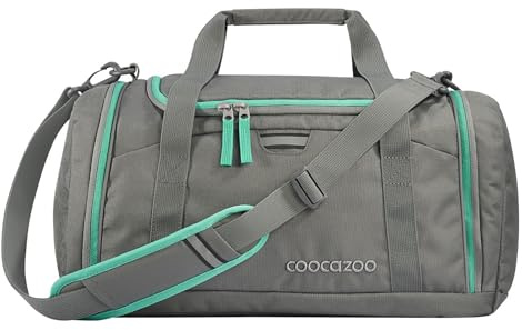 coocazoo Sporttasche, Fresh Mint, grau-Mint, Nasswäschefach, Seitentasche, Schuhfach, Abnehmbarer, Verstellbarer Schultergurt, ab der 3. Klasse, 20 Liter