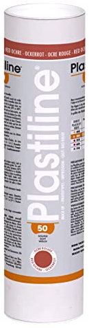 Plastiline 1350T - Tube de Plastiline - Pâte à Modeler, Haute Précision - Modeler, Sculpter, Mouler - Dureté 50 (souple) - 1 kg - Teinte Ocre rouge. Fabriqué en France