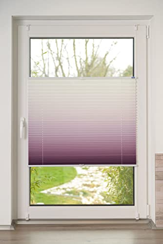 K-Home® Klemmfix-Plissee Farbverlauf Bordeaux B45 x H210 cm
