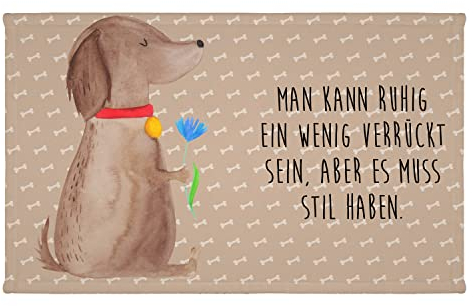 Mr. & Mrs. Panda Gäste Handtuch Hund Blume - Geschenk, Hundeliebe, Hundebesitzer, Hundemama, Kinder Handtuch, Sprüche, Frottier, niedlich,