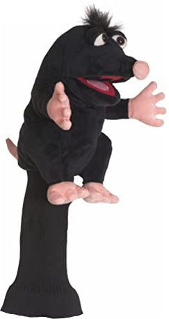 Living Puppets Golfcover Schwups der Hügelkönig passend für alle Driver bis 460 cm³, Gesamtlänge: 37cm, GC789, Schwarz