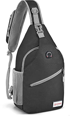 ZOMAKE Brusttasche Herren Diebstahlsicher 8L - Crossbody Bag Für Männer Frauen Herren Schultertasche Sling Bag Für Outdoor Radfahren Reisen Wandern(Schwarz Neu)