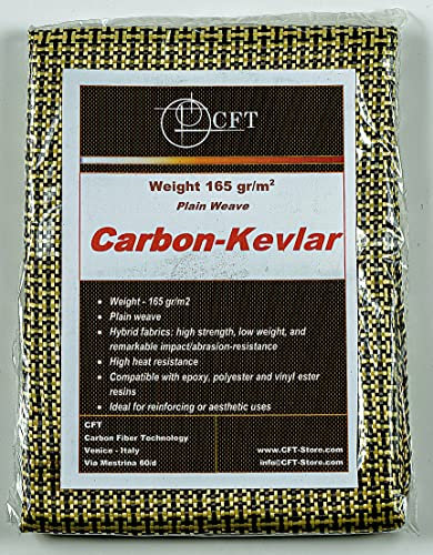 CFT Carbon-Kevlar-Fasergewebe | 165 g/m² | robust und leicht | sehr gut gegen Hitze und Chemikalien | für strukturelle Verstärkungen | harzverträglich | (3m²)