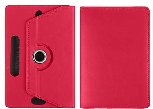 Universal 7 inch 360 Rotating Case Fits All 7 and 7.1 inches Android Tablets, Smooth Interior, PU Leather Exterior Supports Multiple Viewing Angles, Lightweight Folio Wallet Case Cover (Pink)