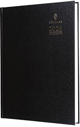 Collins Debden Collins Standard-Terminplaner 2024, A5, Tagesansicht, Business-Terminplaner und Organizer, Januar bis Dezember 2024, täglich, Schwarz, A5