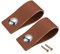 sourcing map Leather Drawer Pulls, 2.5 2Pcs Leather Furniture Handles Drawer Knobs Pulls with Screws for Dressers Drawers Cabinet Doors, Brown/Silver