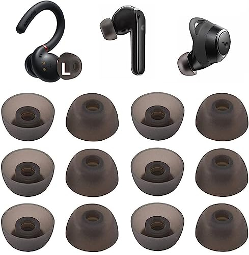 Ersatz-Ohrstöpsel aus Silikon für Soundcore Space A40, Soundcore Sport X10, Life A1, Life P3, Life P3i, Life P3i, Ersatz für Anker-Kopfhörer, große Größe, 6 Paar, schwarz (512m6pl)