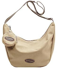 Popoti Umhängetasche,Damen Handtasche Schultertasche Beuteltasche Canves Tote Geldbörse Multifunktion Crossbody Bag Messenger Taschen für Reise Alltag (Weiß)