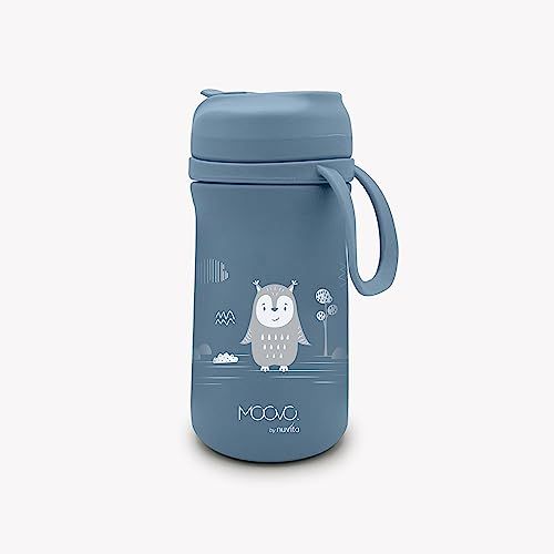 Nuvita 4440 | Contenitore Termico con beccuccio in silicone e cannuccia | Contenitore Isolante per Liquidi | Bottiglia Portatile | Termos Bevande Calde e Fredde | Contenitore 350 ml | Powder Blue