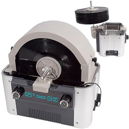 TAHALI Macchina per la Pulizia ad Ultrasuoni Professionale, Pulitore per Dischi in Vinile ad Ultrasuoni ad Asciugatura Automatica ad Alta Frequenza da 6 Litri con di Temporizzazione,8sheets