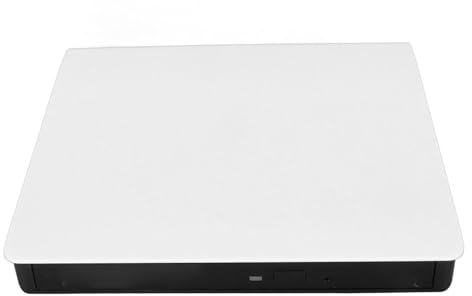 Garsent Externes USB 3.0-CD-DVD-Laufwerk, Tragbarer Plug-and-Play-Hochgeschwindigkeits-DVD-Brenner für Laptop-Desktop-PC, Unterstützt DVD-/CD-Wiedergabe, Datenübertragung, (White)