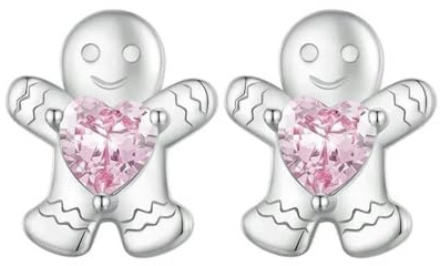 Lebkuchenmann-ohrstecker, 925er-sterlingsilber, Weihnachtsgeschenkbox, Ohrringe Für Frauen, Weihnachtsfeier, Schmuck, Geschenk