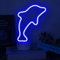 Aslanka Delphin-LED-Nachtlicht – USB/Batterie, Neon-Schlafzimmer-Sockelleuchte, Dekor, Kinder, Jubiläums-Salon-Dekor (blau)