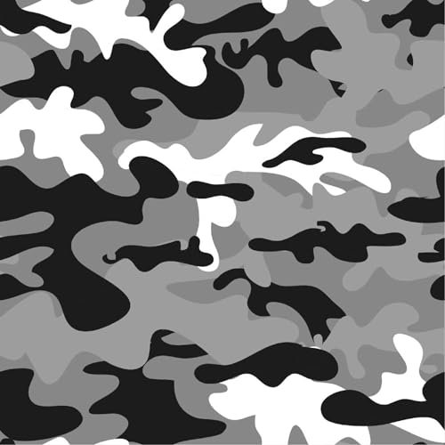 Swafing Baumwollstoff KIM Camouflage, grau | Ökotex | 50x147 cm | Meterware