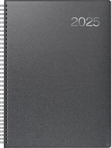 BRUNNEN Buchkalender Mod. 763 2025 | A4, Kunststoff, vulkanschwarz