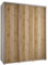 MEBLE KRYSPOL Cannes 6 Moderner Schrank mit 3 Schiebetüren mit Stange, Regale - Aufbewahrungsschrank für Schlafzimmer, Wohnzimmer - 205,2x200x60 cm - Weiß Artisan Silber