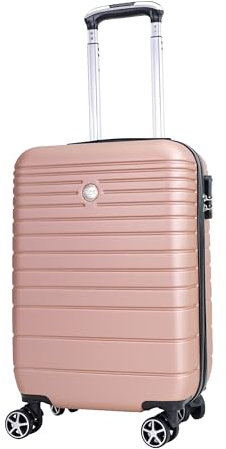 VIDA since 1995 Valise Rigide VR611B roulettes Double Rapport Qualité/Prix (Or Rose (Pink Gold), S-CABINE-34L-2.5Kg-35x20x55cm)