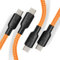 JuicEBitz USB C to USB C Charger Cable, 100W Fast Charging Cable [2-Pack 2m, Orange] QC4.0 PD 5A, Braided Phone Type C Lead for iPhone 15 iPad Air MacBook Pro Samsung S24 S23 Google Pixel etc