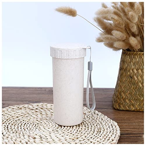 DUnLap Wasserglas 450 ml Tasse wasserflasche Vakuum isolierte Flasche for wassergetränke thermoskolben Flaschen Reisen Cup Kaffee Tee Milch wasserbottle Wasserglas Grau (Size : Beige)