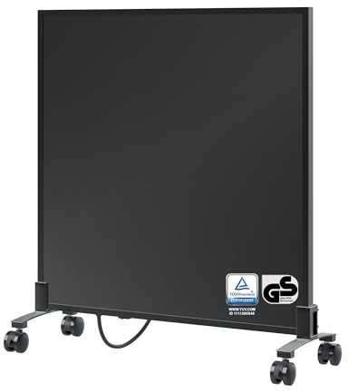 BR Bringer Infrarotheizung Standgerät - 300 Watt - Energiesparend - Mobile Elektroheizung mit Standfüßen auf Rollen - 5 Jahre Garantie, TÜV - Deutsche Qualitätsmarke (schwarz)