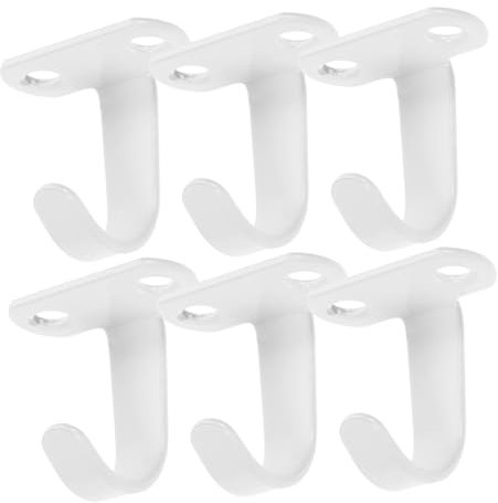 ANDRESLAD 6st Anschließen Haken Zur Deckenmontage Kleiderhaken Deckenschraubenhaken Handtuchhaken Unter Dem Regal Hängende Pflanzenhaken Deckenhänger Eisen Wandbehang Weiß Vogelkäfig