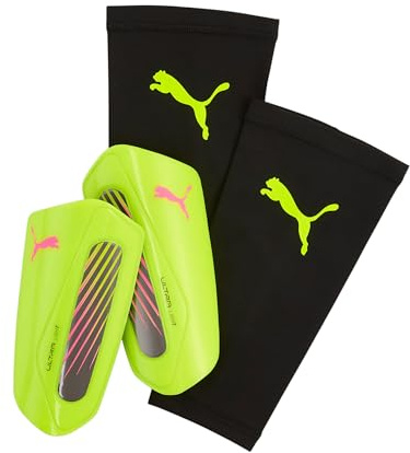 PUMA ULTRA Light Strap, Unisex Schienbeinschoner, Yellow Alert-Puma Aged Silver, XS - 030992
