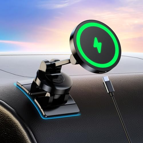 JOYEKY für Magsafe Autohalterung 15W Handyhalterung Auto mit Ladefunktion, 360° Einstellbar Handy Halterung Auto, kompatibel mit Magsafe Ladegerät und iPhone 15/15 Pro/15 Pro Max/15 Plus und 14/13/12
