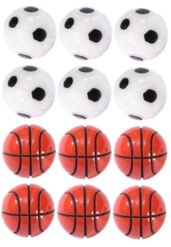 HONMEET 12stücke Teiliges Miniatur- -dekorationsset Basketball Und Fußballmodelle Resin Häuser Feengärten Und Kreative Dekorationen