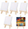 Mini Staffeleien mit Leinwand, 10x10cm Mini Staffelei Set, 5 Stück kleine leinwände, mit 8 x 15 cm Staffelei Kleine, Mini Leinwände, für Display, Fotos, Visitenkarten, Dekoration, Poster Foto Memo