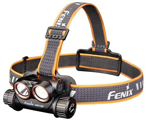 fenix HM75R SE wiederaufladbare Arbeits-/Industrie- und Outdoor-Stirnlampe, 1600 Lumen, 223 m, max. 100 Stunden, kaltweißer Punkt, neutralweißes Flutlicht und rote Strahlen, IP68