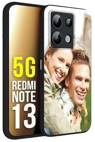 CUSTOMIZZA - Custodia cover nera morbida in tpu compatibile per Xiaomi Redmi Note 13 5G personalizzata con foto immagine scritta a piacere