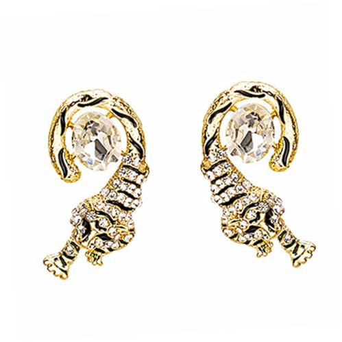 GALPADA 1 Paar Diamant-Tiger-Ohrringe Damen Ohrringe Tiger Ohrringe Tiger-Ohrmanschetten Bling Ohrschmuck tier ohrringe kolczyki damskie Ohrstecker Damenohrringe Ohrringe aus Legierung