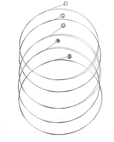 TYNXK Gitarrensaite 4/5/6 Stück silberfarbene Stahlsaiten E-1 / B-2 for Akustikgitarrensaiten Gitarren Saiten(6PCS G1)