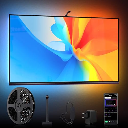 Lumtang Retroiluminación LED de 5 m, retroiluminación de TV, dispositivo de recogida de color para TV y PC de 65 a 70 pulgadas, control por aplicación Bluetooth