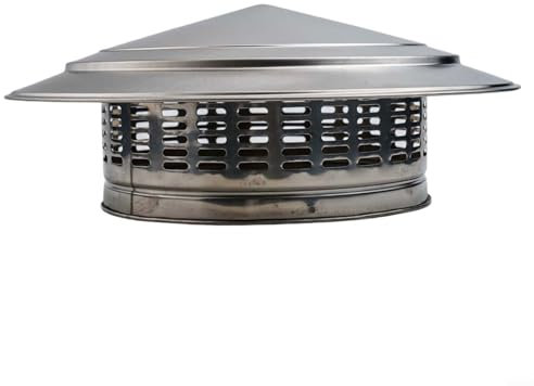 Capota de escape para chimenea de chimenea, cubierta de metal, tapa de lluvia, sombrero cilíndrico de metal, tapa de lluvia de humo (250 mm)