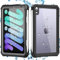 Funda Impermeable para iPad Mini 7 (A17 Pro) 2024 / iPad Mini 6 2021, Cubierta Protectora Resistente a Prueba de Golpes de Cuerpo Completo, Protector de Pantalla Incorporado, Portalápices,Black